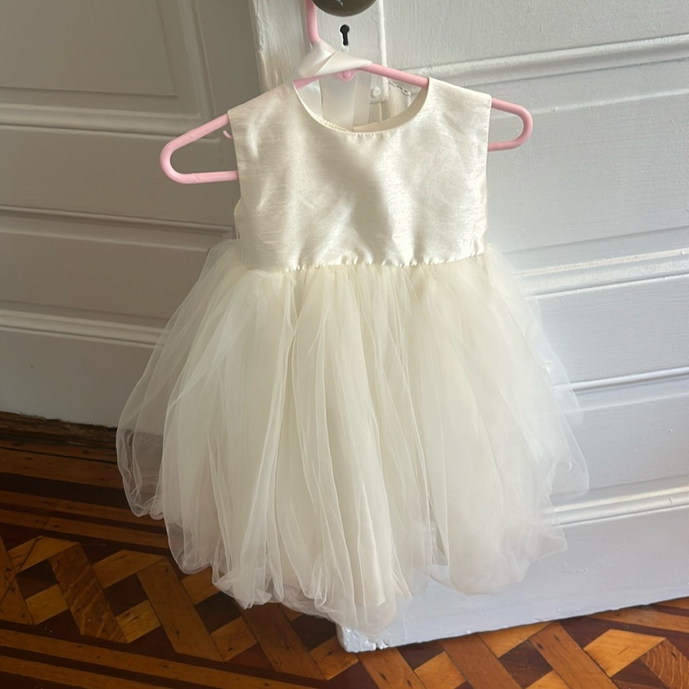 Ivory Tulle & Satin Flower Girl Dress 18mo